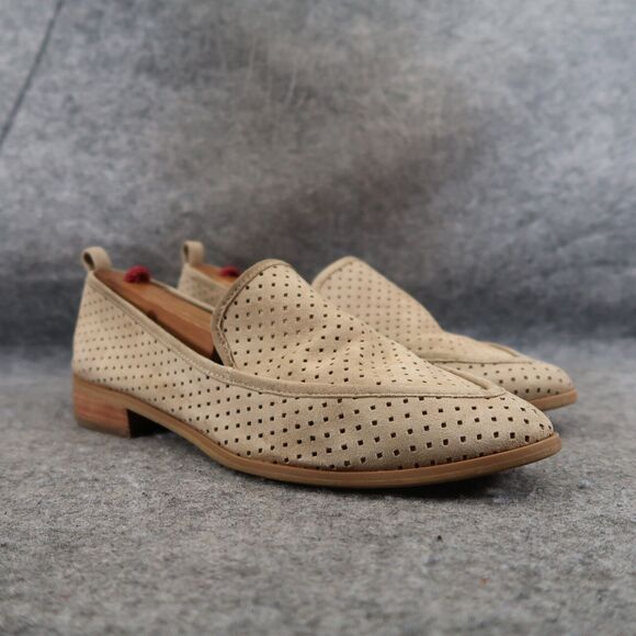 Susina Shoes Womens 7.5 Loafer Slip On Flats Skimmer Leather Perforated Classic - Picture 1 of 14